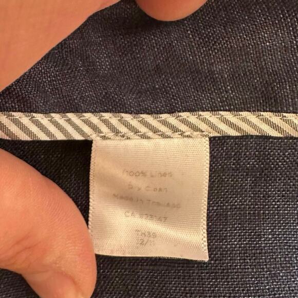 Talbots Linen Side Zip Wide Leg Pants Size 8 Navy Blue Lagenlook Casual Summer - Picture 6 of 6